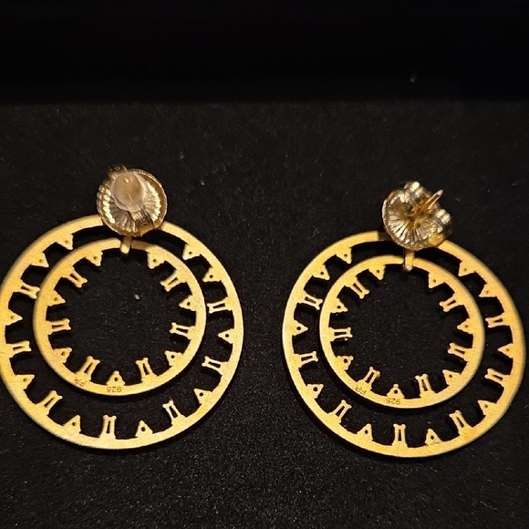 Midnight Mosaic Double Open Hoop Earrings Freida Rothman - Picture 4 of 5